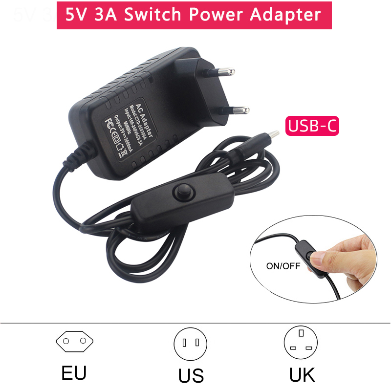 Catu Daya 5V 3A dengan Sakelar - Banana Pi Bpi-M5 ulasan dan harga