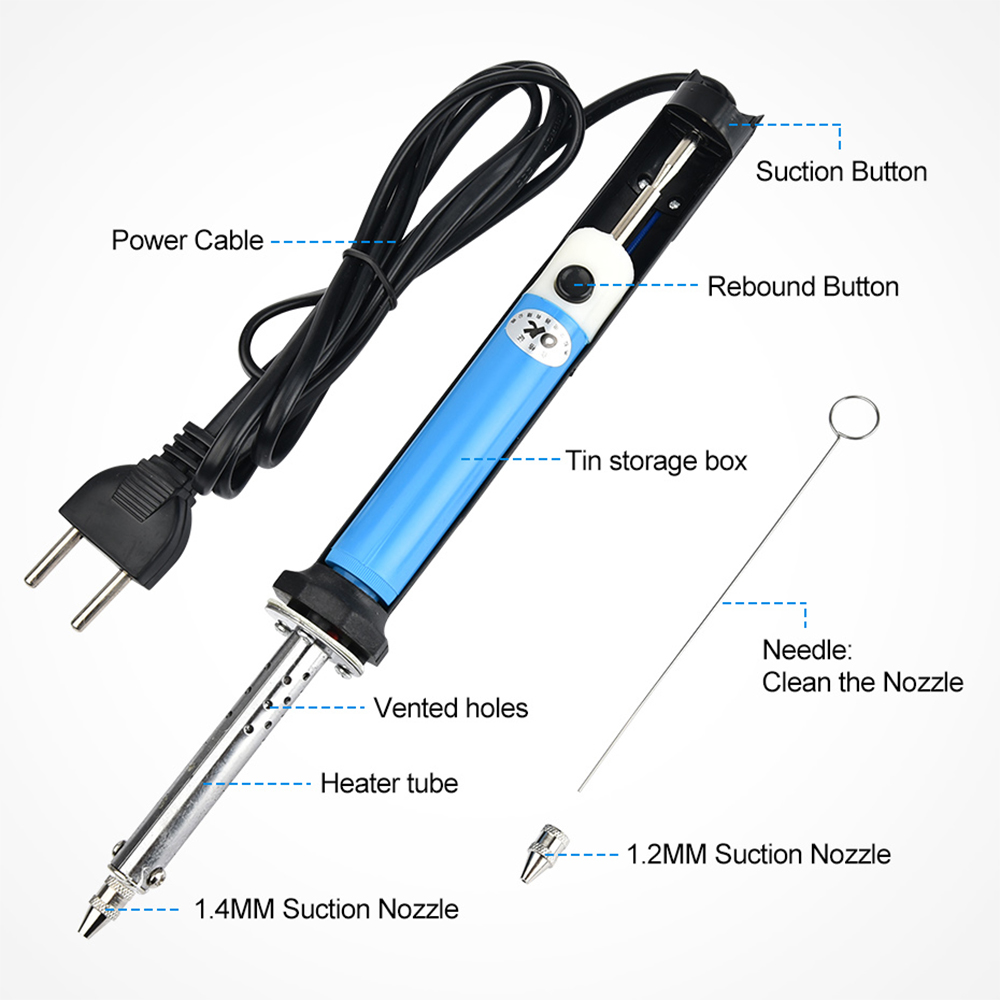 Set Alat Pompa Hisap Besi Deso - Desoldering Gun Vacuum Electric ulasan dan harga