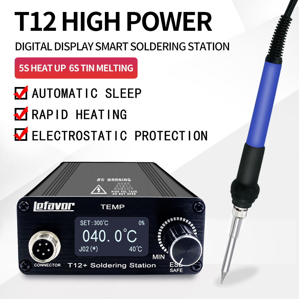 T12 + Stasiun Solder Besi 1.3  - Soldering Station T12 Oled ulasan dan harga